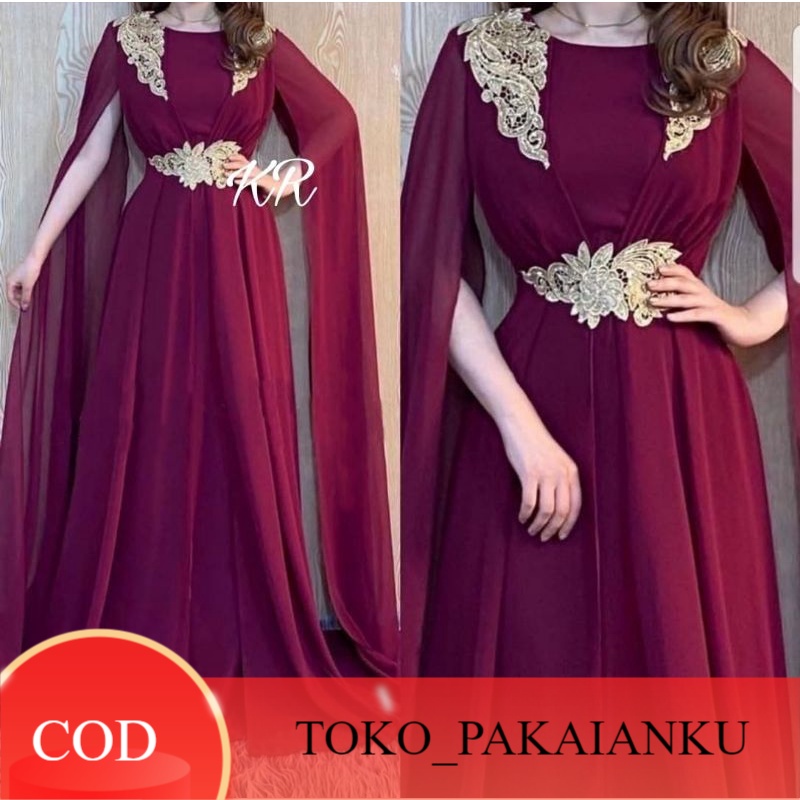 Baju Gamis Wanita Remaja Maxy Gamis Trendy Lebaran Tapasya Modern Terbaru 2022 Habibah Model Elegan 