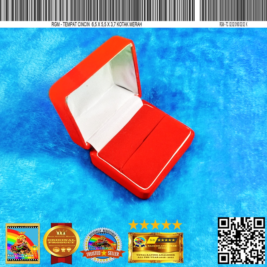 RGM Tempat Cincin  6,5  X 5,5 X 3,7 Kotak Merah