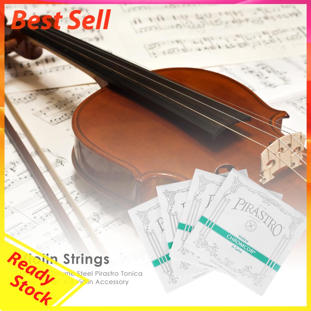 4pcs/set Chrome Steel Pirastro Tonica Violin Strings  4/4 Violin Accessory