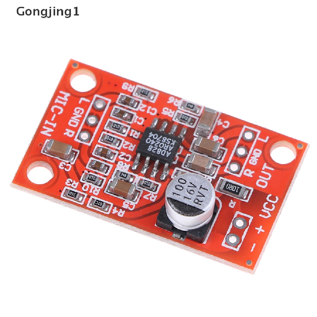 Gongjing1 AD828 Papan preamplifier Mikrofon stereo Dinamis DC 3.7V-15V 12V