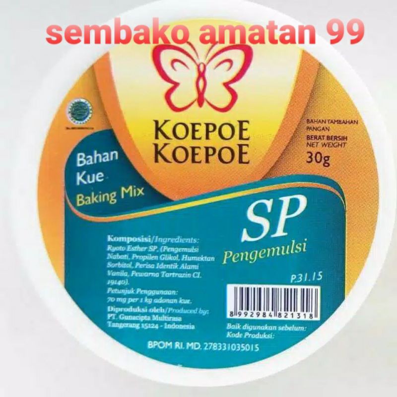 Koepoe Koepoe Sp / Bahan Ke Sp / Pengemulsi / Baking Mix 30 Gram