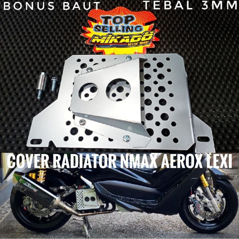 Cover radiator nmax veloscop / cover tutup radiaor nmax Lexy aerok bahan tebal dan bagus  plus baut