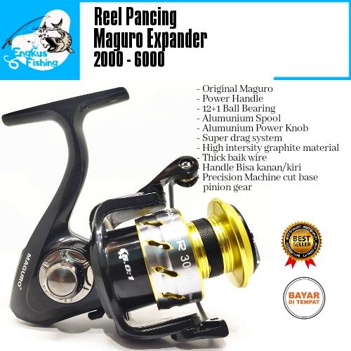 Reel Pancing Maguro Xpander 2000-6000 (12+1Bearing) Power Handle - Engkus Fishing