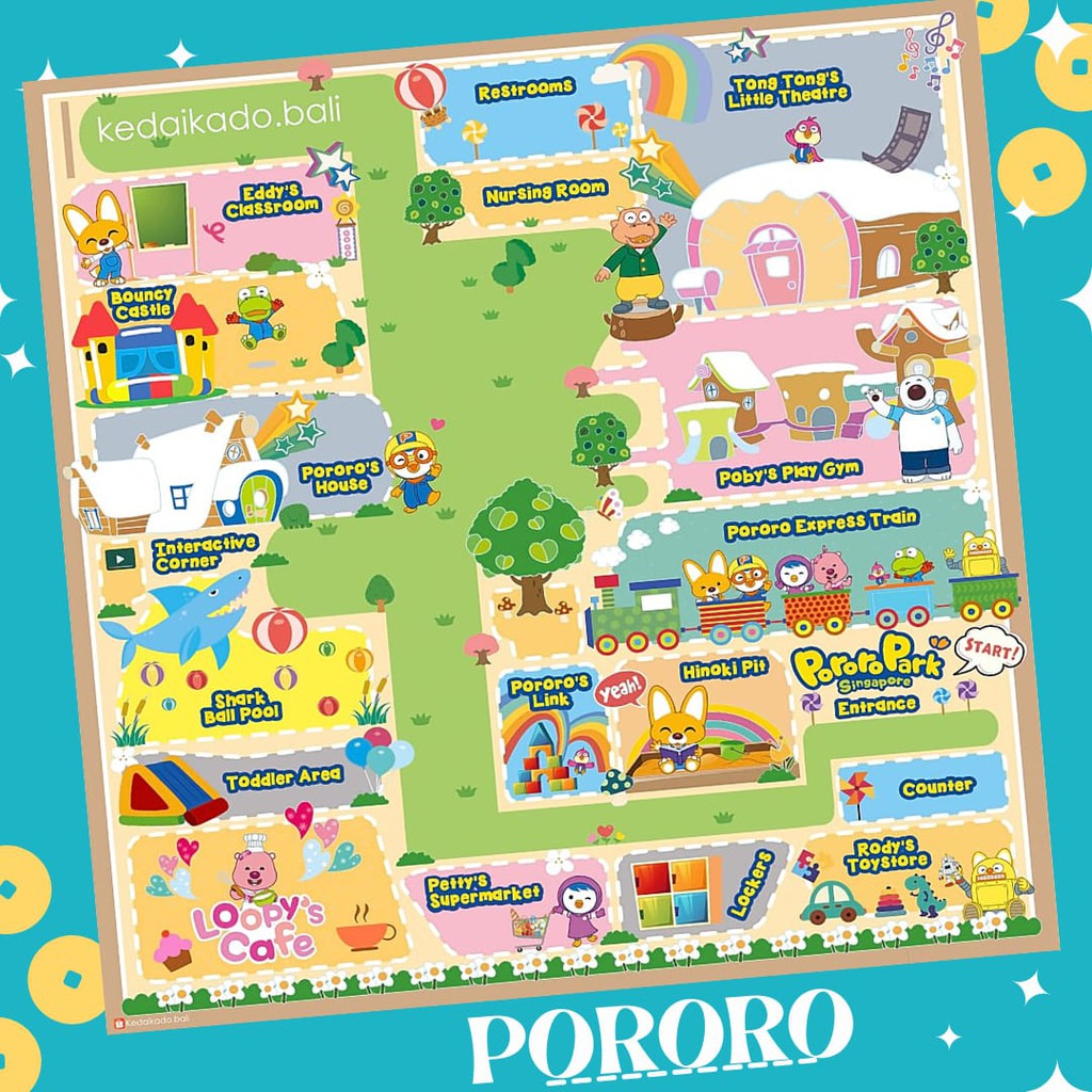 PLAY MAP + 3 MOBIL MOBILAN TERMURAH PLAY MATT PETA MAINAN CHARACTER PORORO