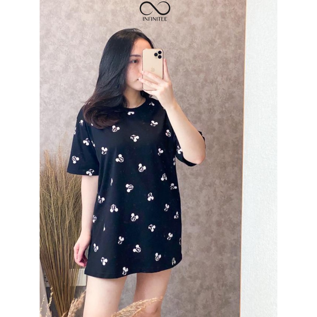 Baju Wanita Oversize Bahan Katun Combed 30s Atasan Wanita Kekinian Motif Full Print