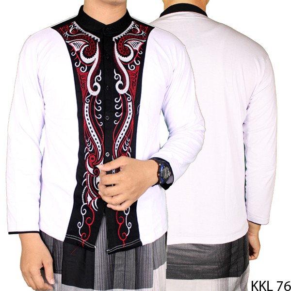 Baju Koko Terbaru Lengan Panjang Katun Putih (COMB)