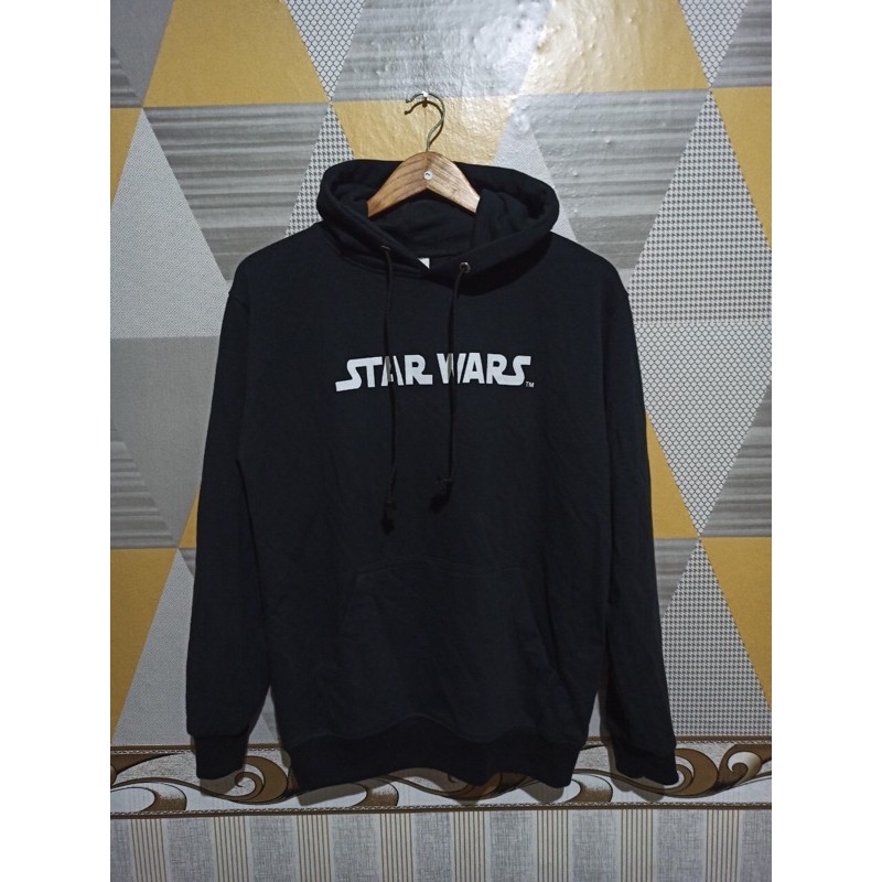 HnM HOODIE STARWARS MINISCRIPT FONT WHITE
