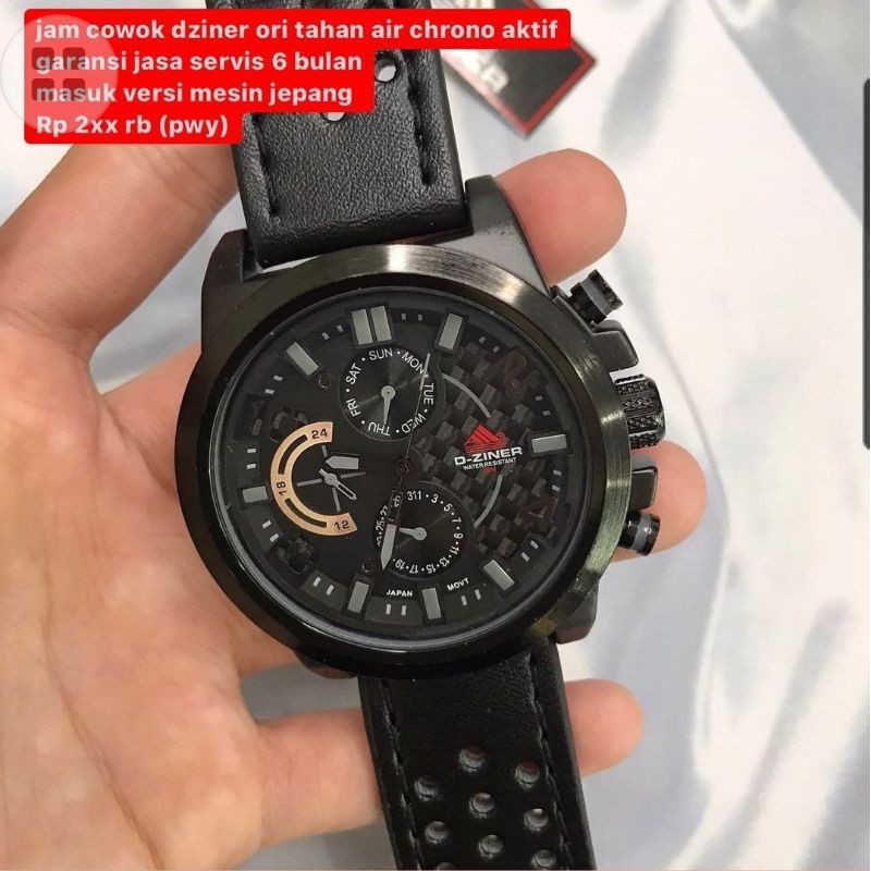 jam kulit original chronograph aktif