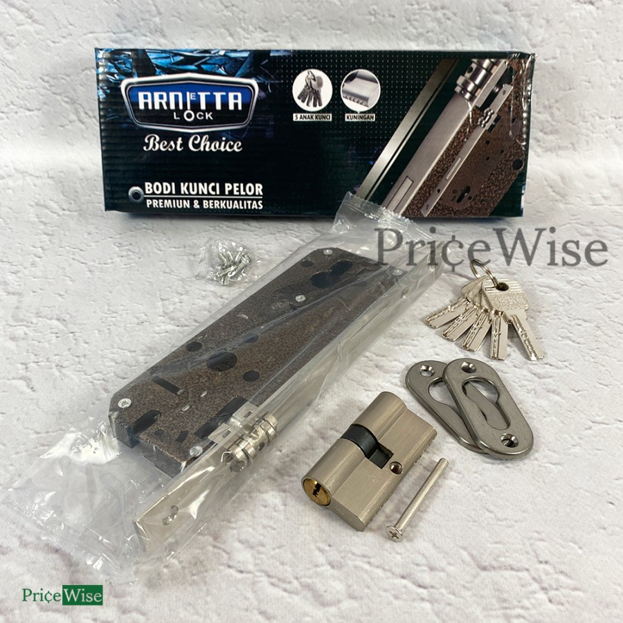 Body Kunci Pelor Kuningan 40 mm Arnetta / Body Pelor / Kunci Pintu