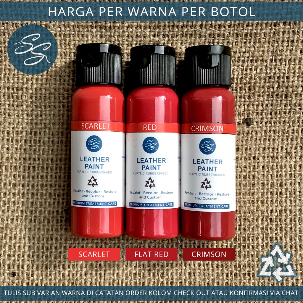 Cat Sepatu Kulit SS Leather Paint - Acrylic Rubber Cat Midsole, Rubber, Boost - Cat Tas Jaket Kulit-Scarlet/Red/Crimson