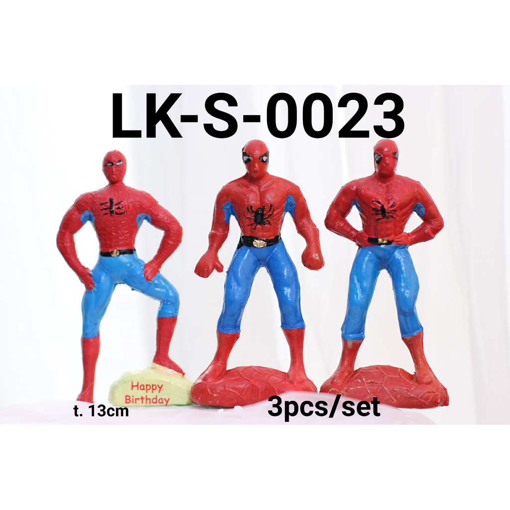 LK-S-0023 Topper mainan KARAKTER lokal Spiderman berdiri yamama baking