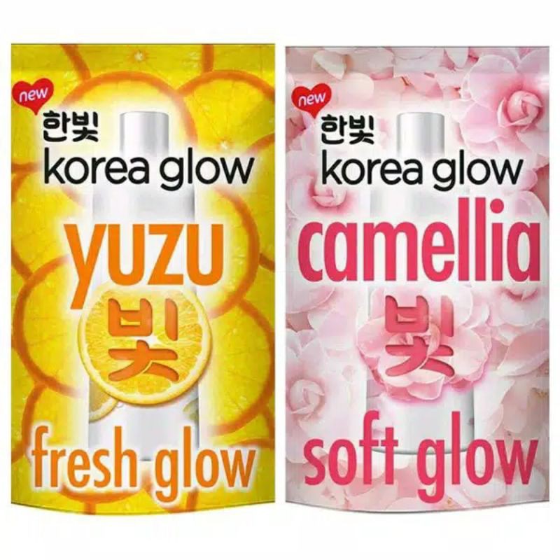 Korea Glow Body Wash Camelia & Yuzu Reffil Sabun Mandi Cair 200ml