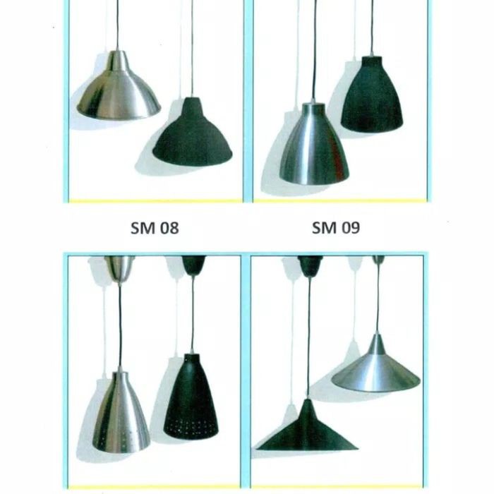 Lampu Gantung Alumunium Modern Minimalis Cafe Resto Fitting E27 SM07