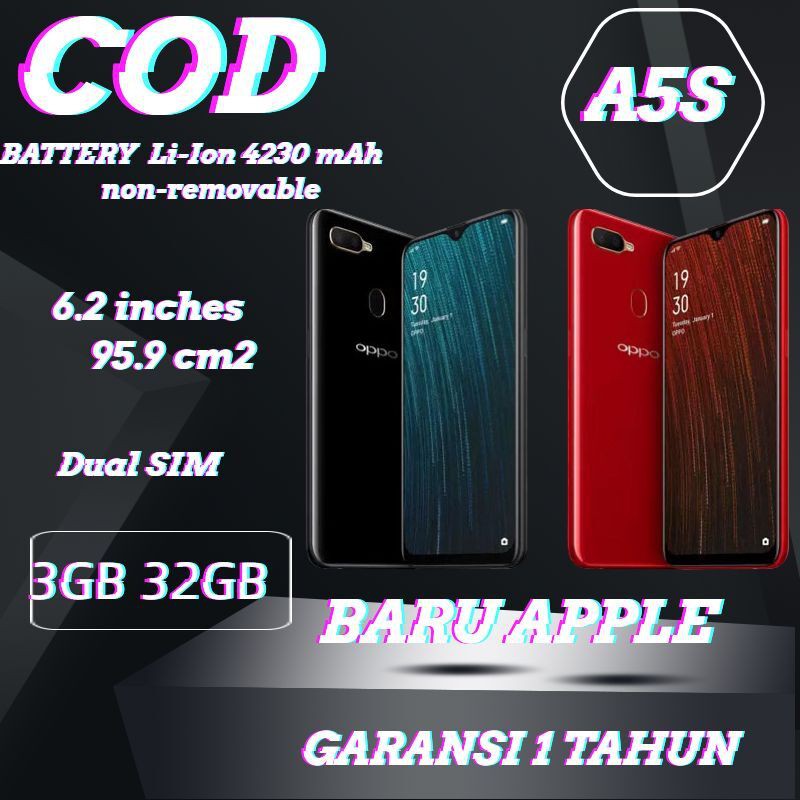 HP OPPO A5s RAM 3/32GB GARANSI 1 TAHUN