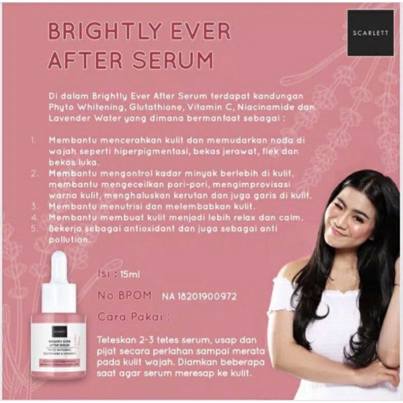 [GARANSI ORIGINAL 100% BPOM] SCARLET WHITHENING SERUM ACNE | BRIGHTLY EVER| SCARLETT WHITENING