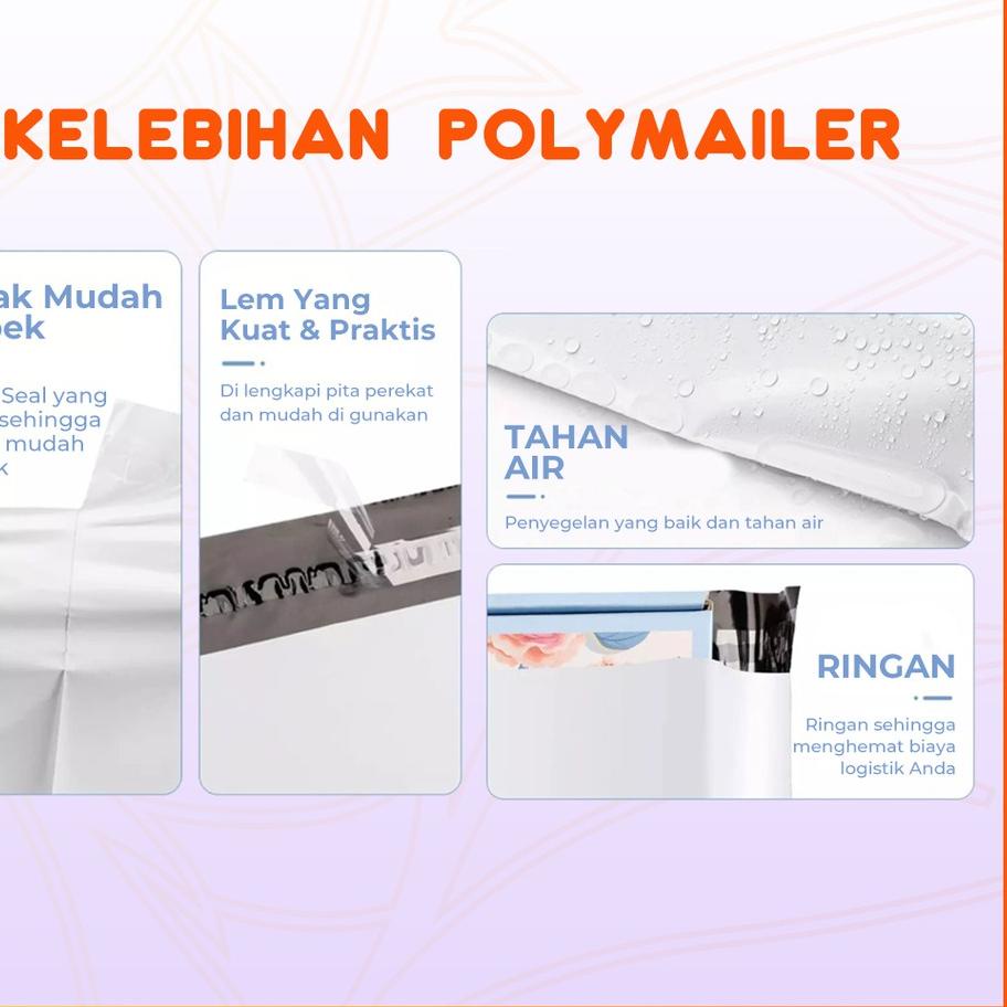 

Model baru - Plastik Packing Olshop Online Shop ol on shop Polymailer Warna Hitam Semi Glossy 25x35 isi 100 pcs Tebal Glossy MURAH