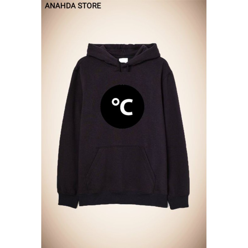 celcius jaket hoodie sweater hitam D1033C sablon simbol Ready