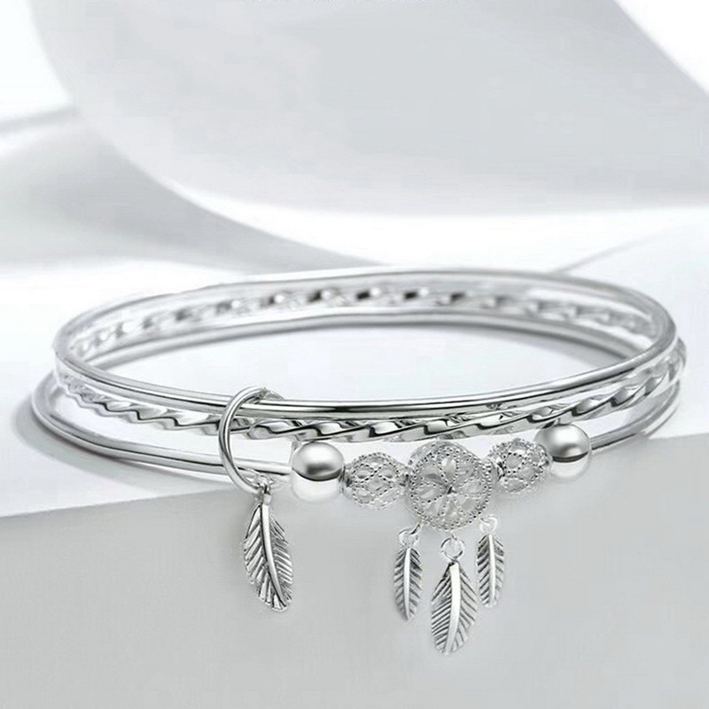 Gelang Bangle Hias Bulu Rumbai Dream Catcher Untuk Wanita