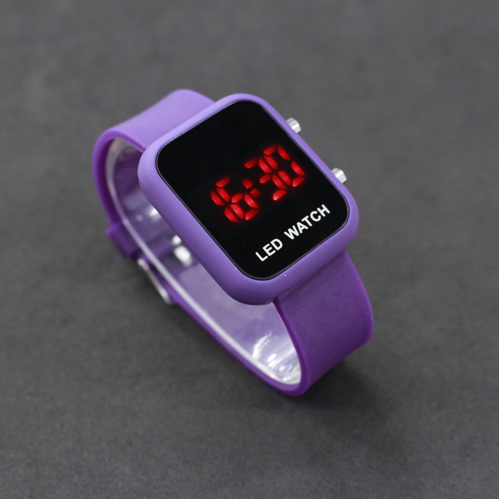 JAM TANGAN LED LEDWATCH MODEL KOREA KEKINIAN/ JAM TANGAN LED STRAP RUBBER LENTUR ANTI PATAH