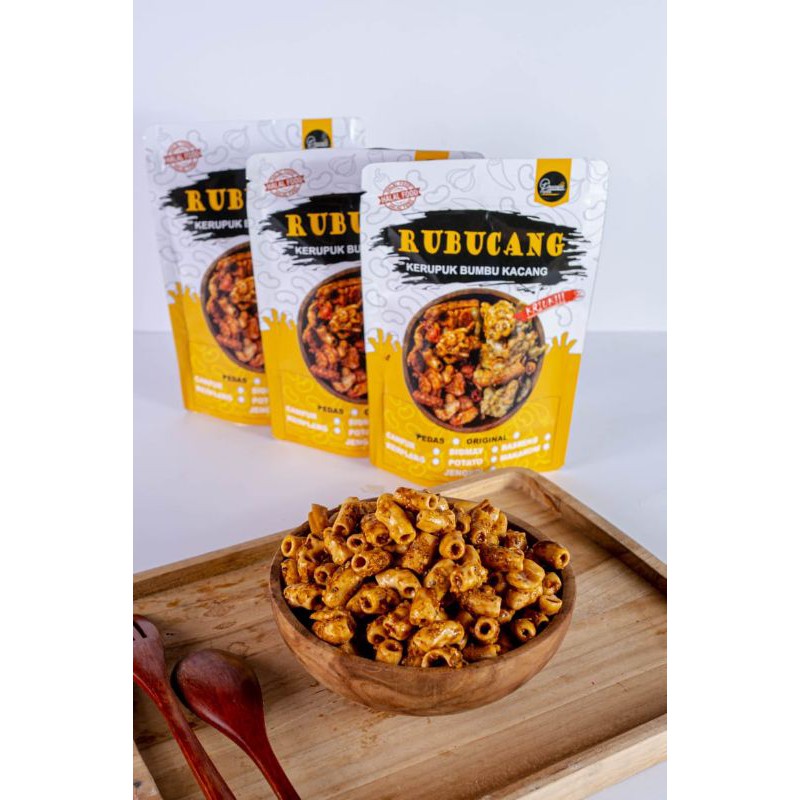 

Kerupuk seblak bumbu kacang varian makaroni