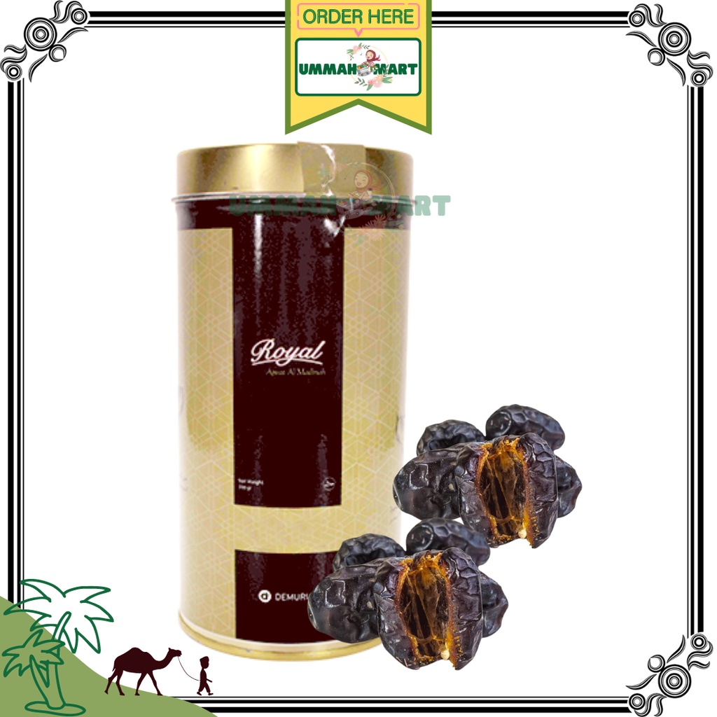 

Kurma Ajwa Al-Madinah Royal Dates 330 Gram Premium, Kurma Nabi Asli, Ummah.Mart | BERGARANSI