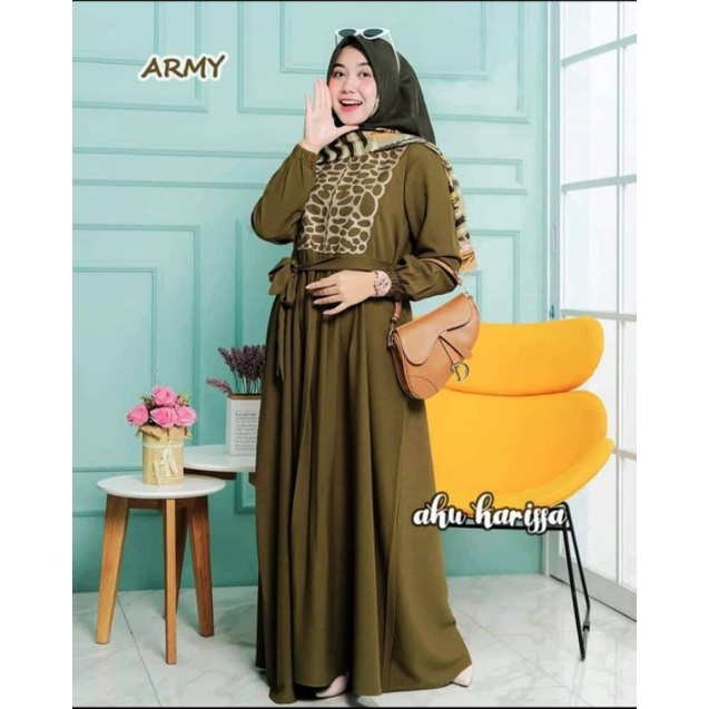 GAMIS CANTIK ERINA BORDIR ORI AKU KARISSA DRESS MUSLIMAH TERBARU BEST SELLER OOTD WANITA KEKINIAN