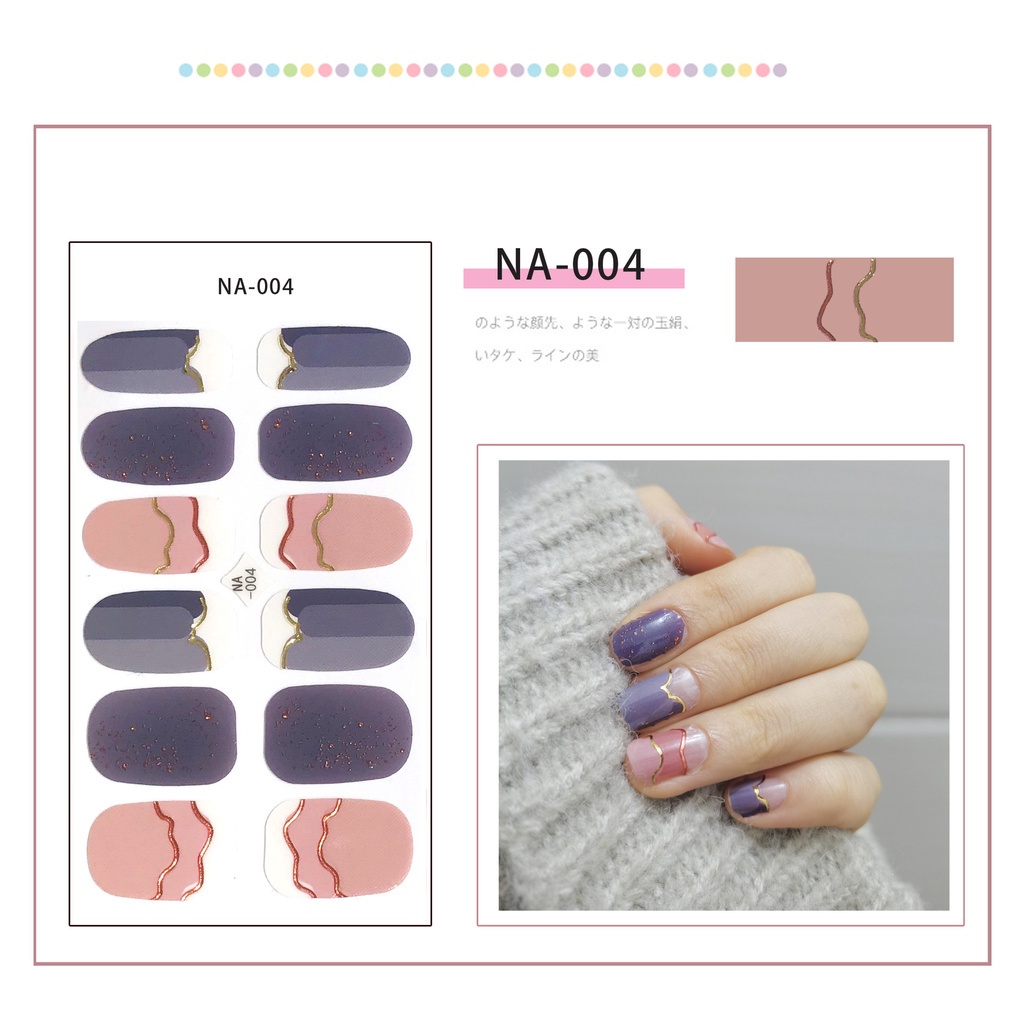 Na001-020 12pcs / Lembar Stiker Kuku Palsu 3d Bronzing Untuk Nail Art Diy