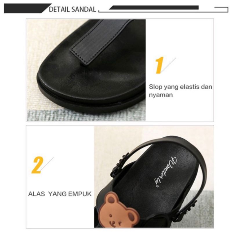 2025-1 [WONDERLY] Sandal Wanita Tali Jelly Sendal Wanita Karet Tali Wonderly Sendal Tali Wanita Sandal Boneka Sandal Beruang Sandal Flatbed Sandal Jepit Tali Sandal Pita Sandal Santai