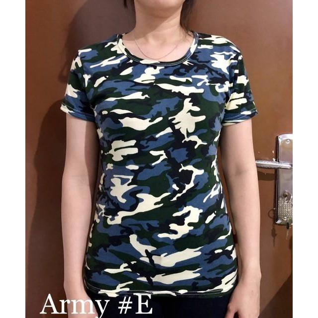 Baju wanita ARMY LORENG fit L bahan spandex