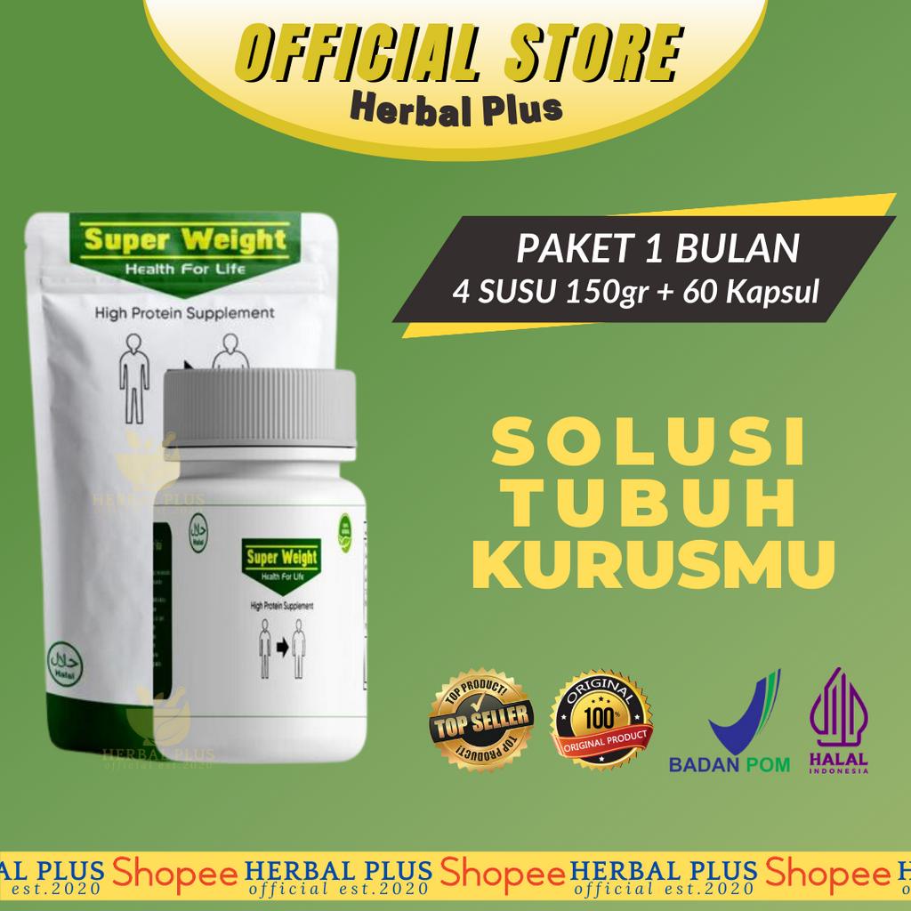 [DISTRIBUTOR RESMI] PENGGEMUK BADAN SUPER WEIGHT GAINER SUSU & KAPSUL - Penambah berat gemuk badan a