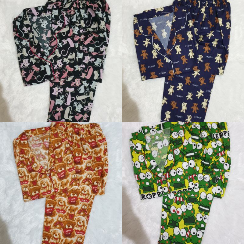 Baju Tidur Piyama Wanita/Cewek Pajamas Motif Dewasa Kekinian Karakter/Kotak Guillen