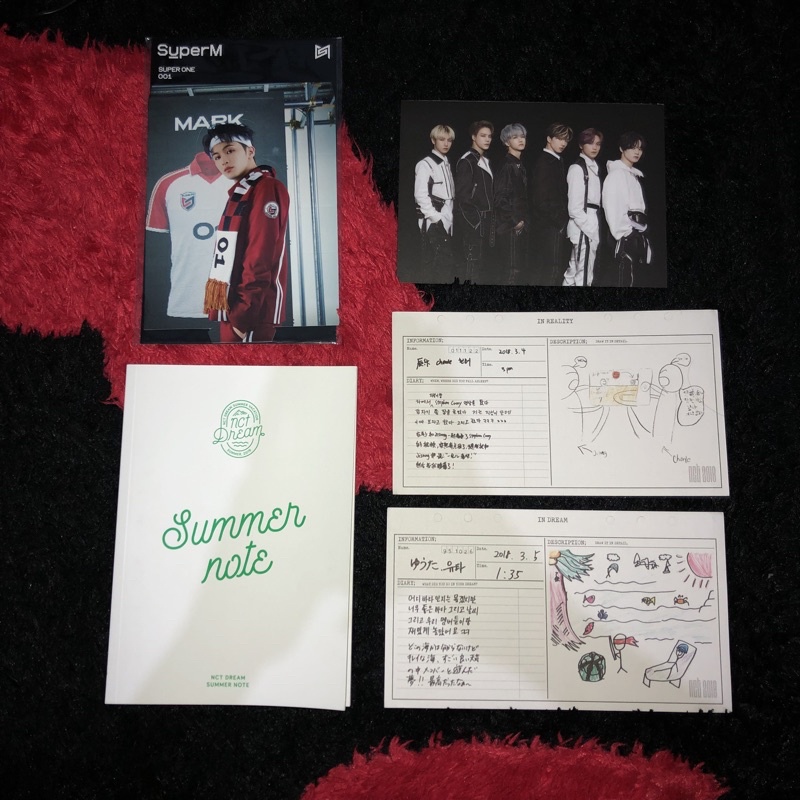 Nct Diary Yuta Chenle Reality Empathy Standee Mark SuperM Super One Postcard Dream Show Summer Note