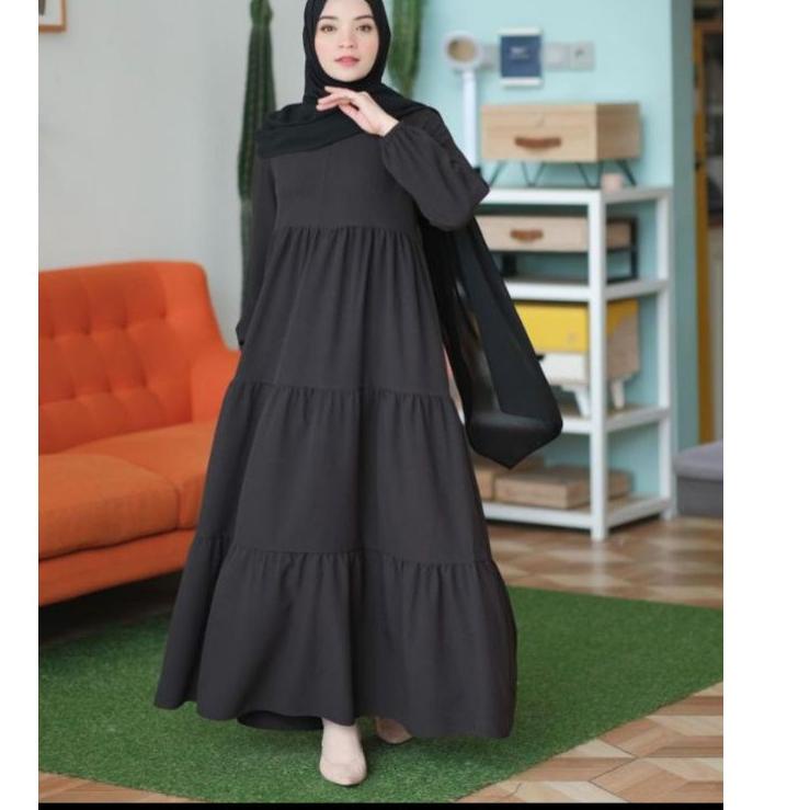 ((TERLARIS)) NADIRA DRES GAMIS JUMBO Ld 140cm POLOS