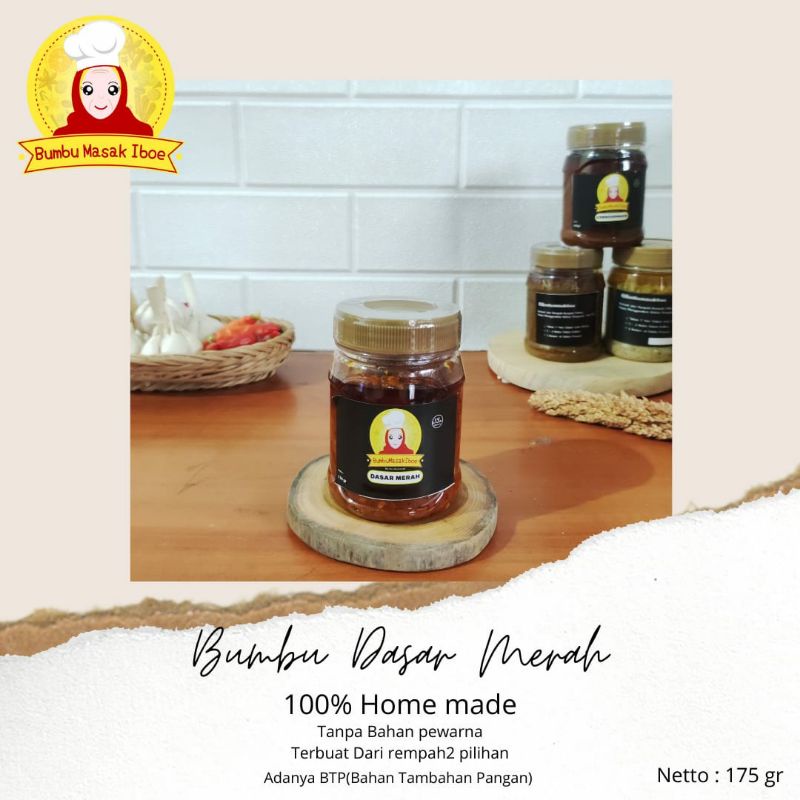 

Bumbu dapur instan premium, Bumbu racik, Bumbu ayam rujak, ayam panggang, bumbu balado, bumbu bali, bumbu pepes, BUMBU DASAR MERAH 175gr