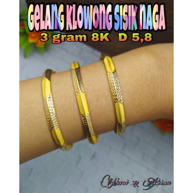 GELANG KLOWONG SISIK NAGA EMAS ASLI