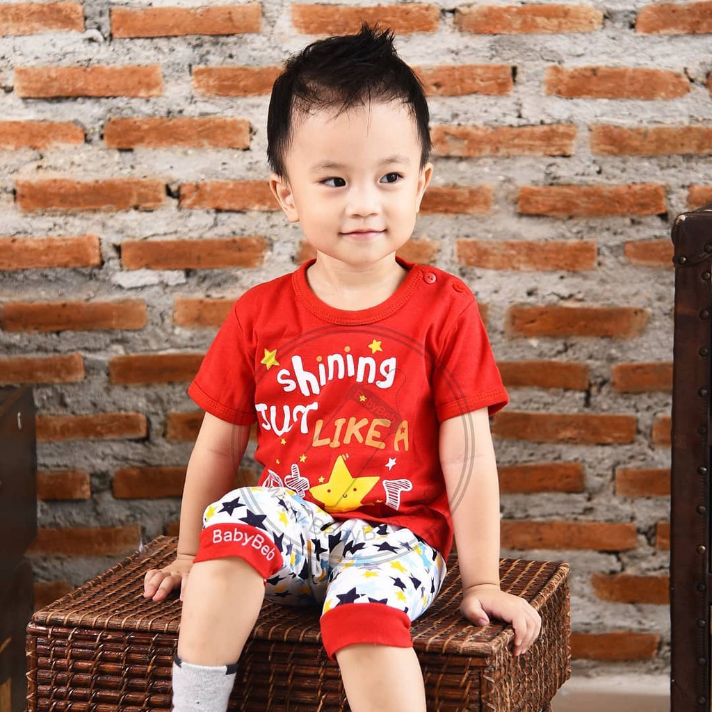 Star Kids / Head in the clouds Babybeb Baju Setelan Kaos Celana Pergi Jalan Lucu Fashion Anak Bayi Cowok Laki Terlaris