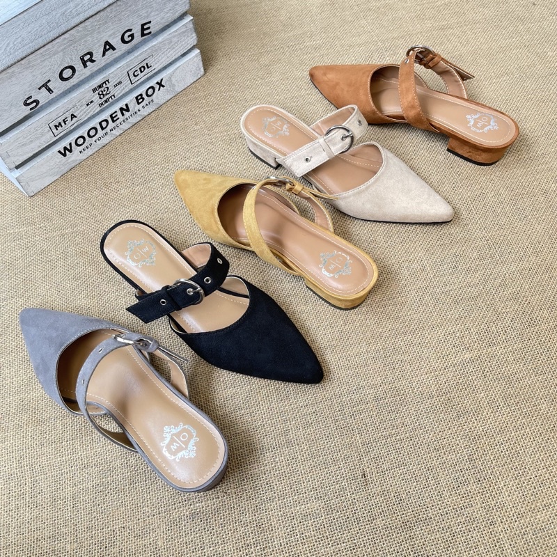 Faduzzi Sandal Mules Wanita NIKITA Ujung Lancip Tinggi 3Cm