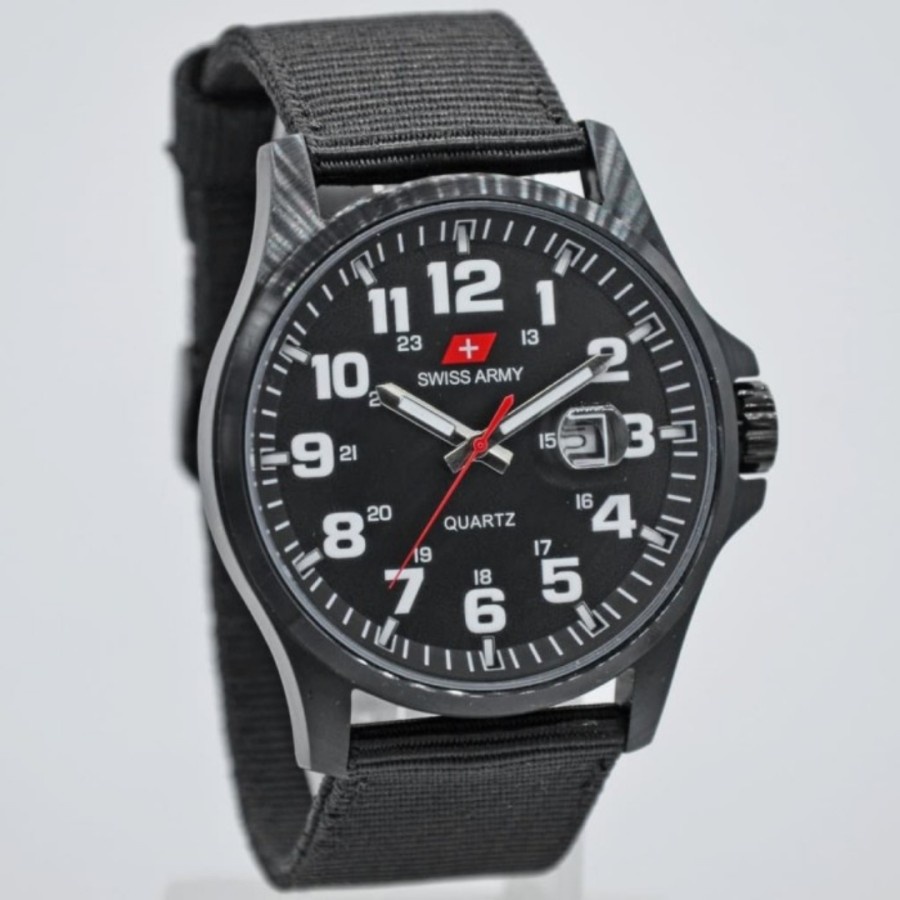 Jam Tangan Pria Swiss Original Tali Kanvas - Jam Tangan Pria Swiss Original Tali Kanvas