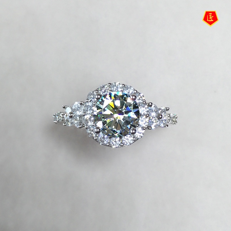 [Ready Stock]Luxury 2 Karat Moissanite Diamond Ring for Women