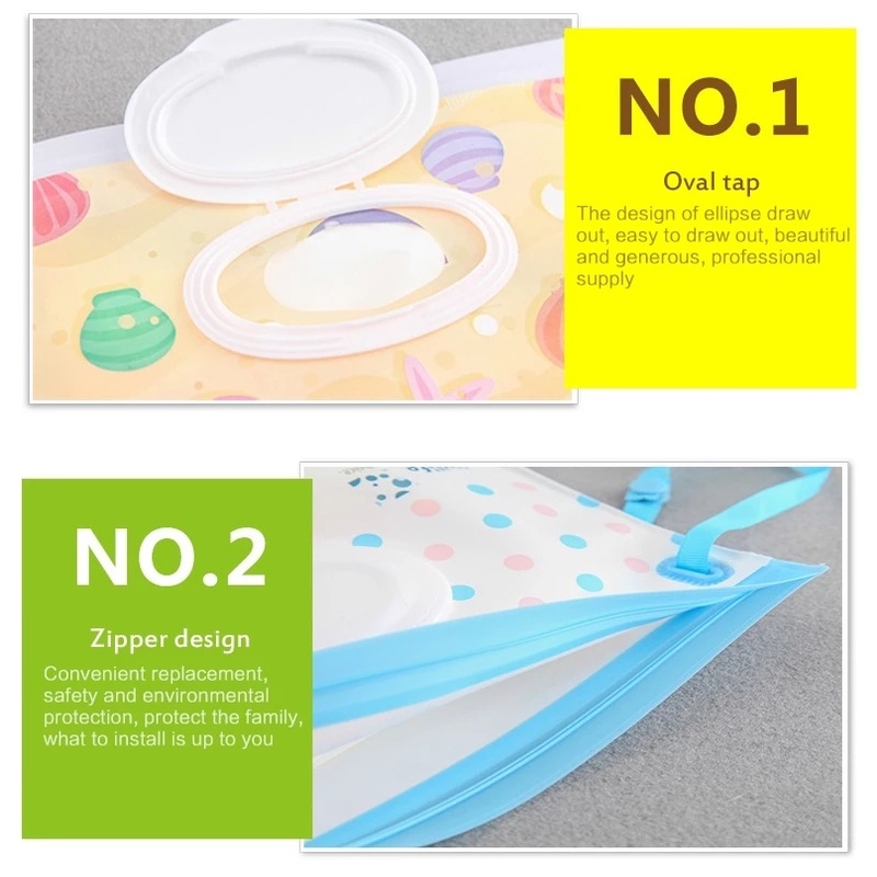 1pc Eco-Friendly Portable Baby Care Wet Wipe EVA Snap Strap Bags for Travel, Strollers, Backpacks