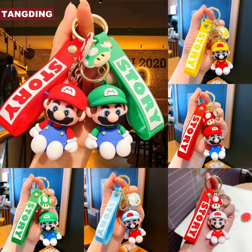 【COD Tangding】Gantungan Kunci Bentuk Kartun Mario 5 Warna