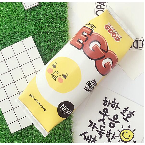 OVERFLOWS.ID Tempat Pensil Unik Milk Cookies Kotak Pensil Bungkus Jajan Ciki Snack-Telur Kuning