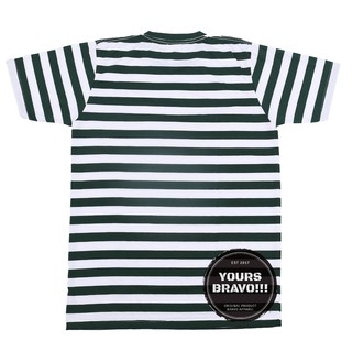 T SHIRT STRIPE BIG GREEN FOREST WHITE KAOS  STRIPE 