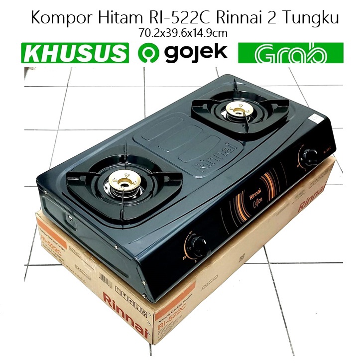 Kompor Hitam RI-522C Rinnai 2 Tungku