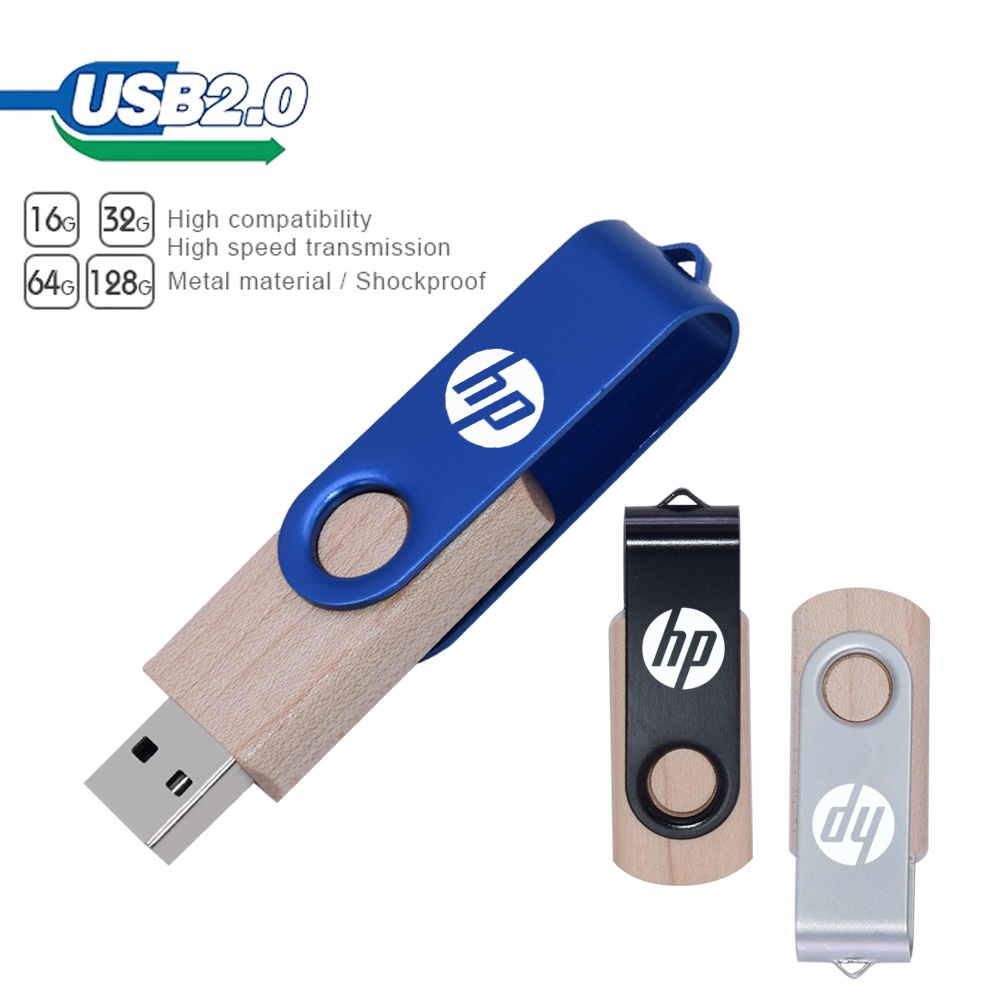 Hewlett-Packard Hp Flashdisk Usb 4GB / 8GB / 16GB / 32GB / 64GB / 128GB / 256GB / 512GB / 1TB Bahan Kayu