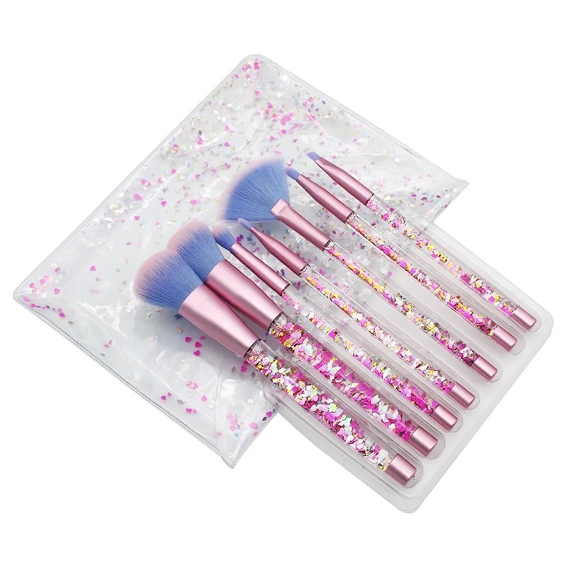 Kuas 7in1 makeup brush set glitter/ MAKEUP / kuas makeup / brush makeup