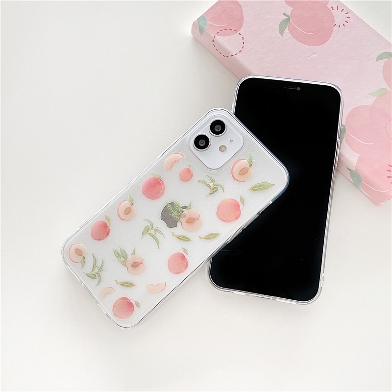 Peach Glitter Case Samsung Zflip 4 3 2 A11 A22 A53 A72 A73 A52 A52 A33 A13 A12 A50 A71 A51 A01 A02 A02s A03 A03s