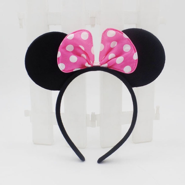 Disney's Populer Mickey dan Minnie Headband Kinerja Mickey Ikat Kepala Lucu Mickey Mouse Telinga Busur 61 Hari Anak Diikat Hiasan Kepala