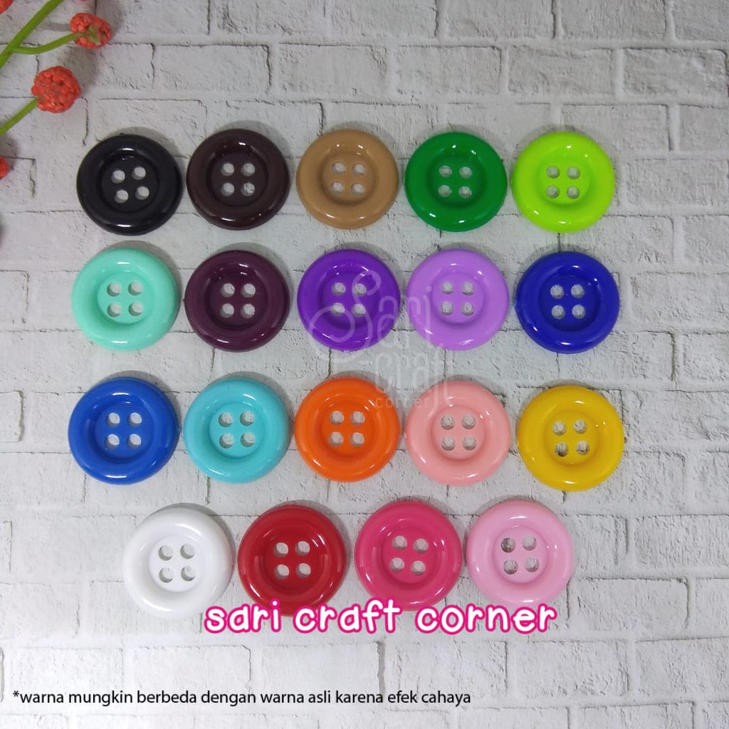 Kancing Jas / Kancing Hias Plastik 25mm - 3 lusin
