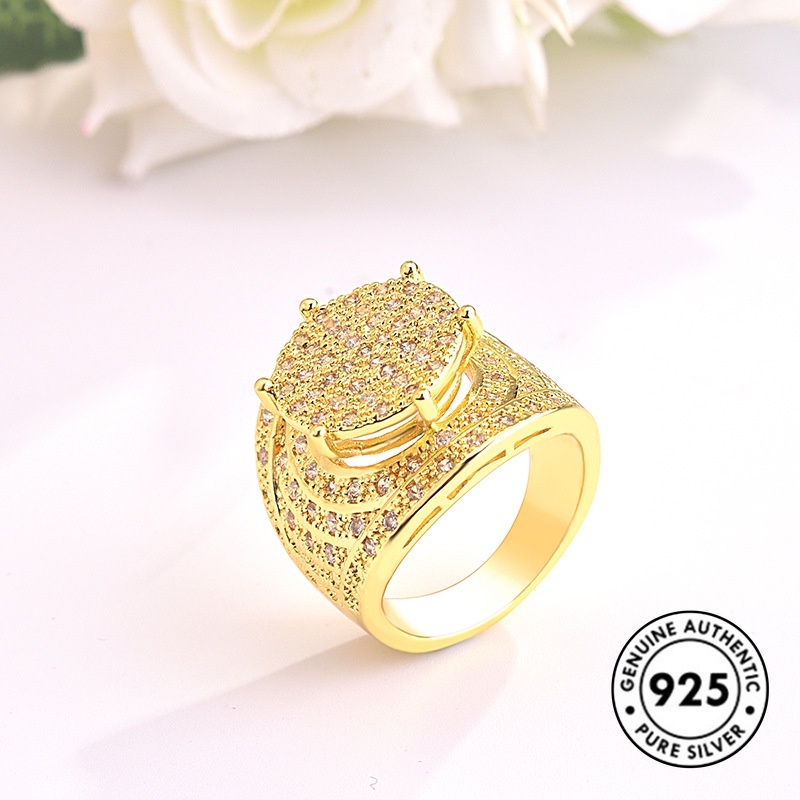 Cincin Berlian Bahan S925 Silver Plated